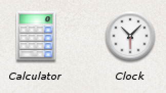 The Calculator and Clock icons